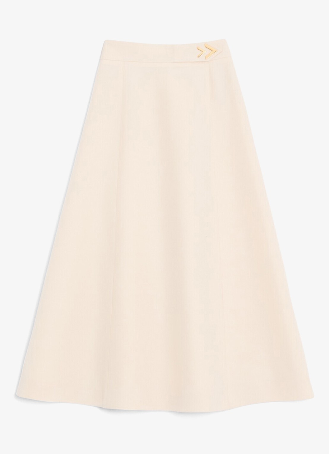 Valentino Garavani Midi A-lijn rok in zijdeblend - voorkant 5 creme