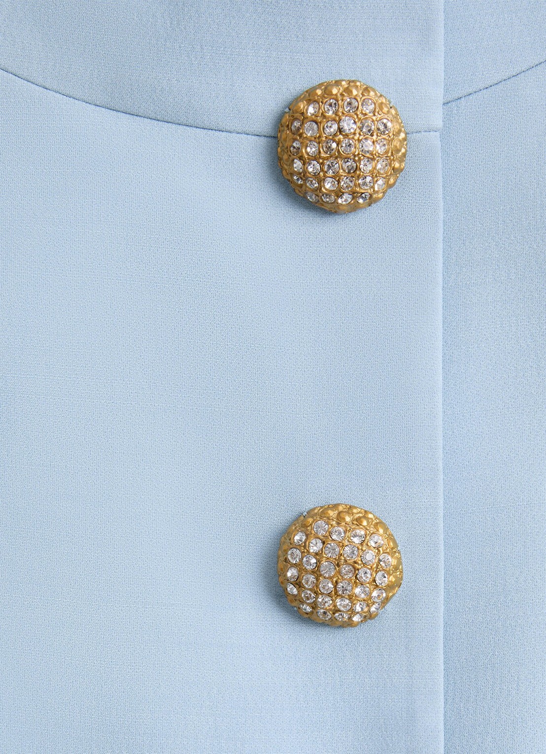 Valentino Garavani Midi jurk in zijdeblend - detail 7 lichtblauw