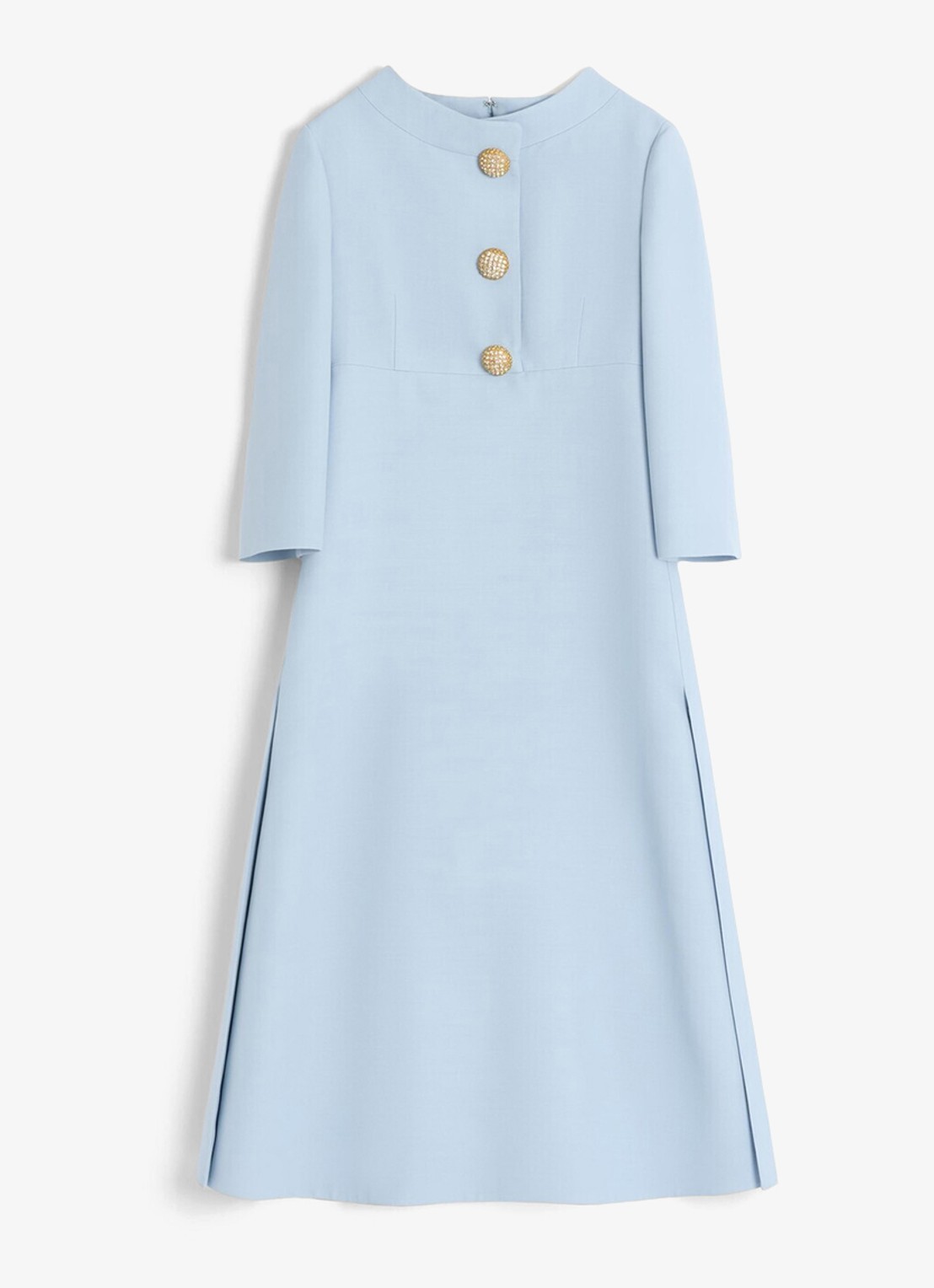 Valentino Garavani Midi jurk in zijdeblend - voorkant lichtblauw
