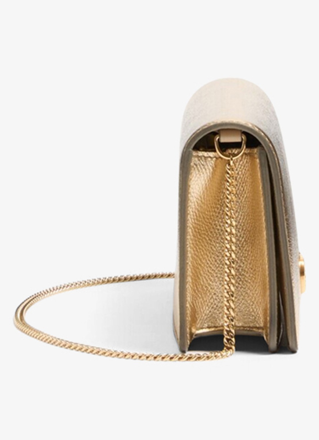 Valentino Garavani Mini crossbodytas van leer met metallic finish - detail 5 goud