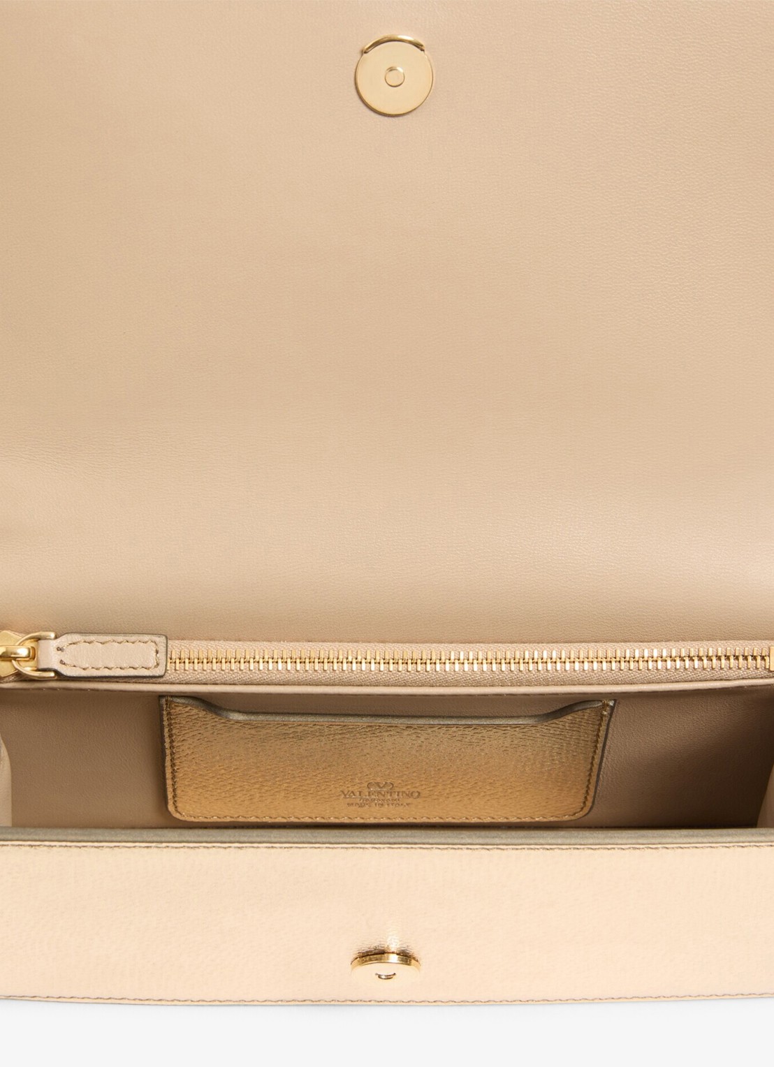 Valentino Garavani Mini crossbodytas van leer met metallic finish - detail 6 goud
