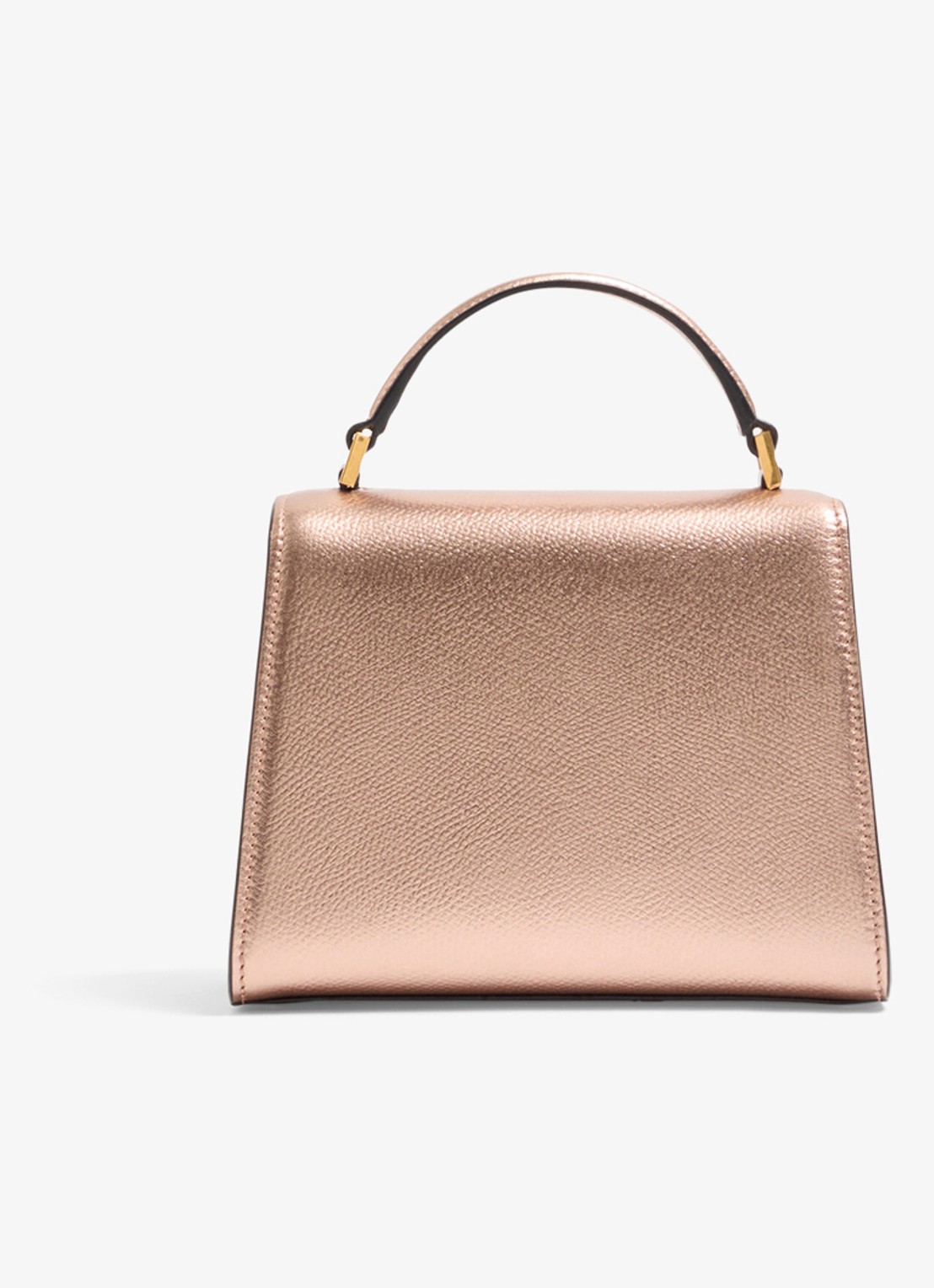 Valentino Garavani Mini handtas van kalfsleer met metallic finish - achterkant 6 roze