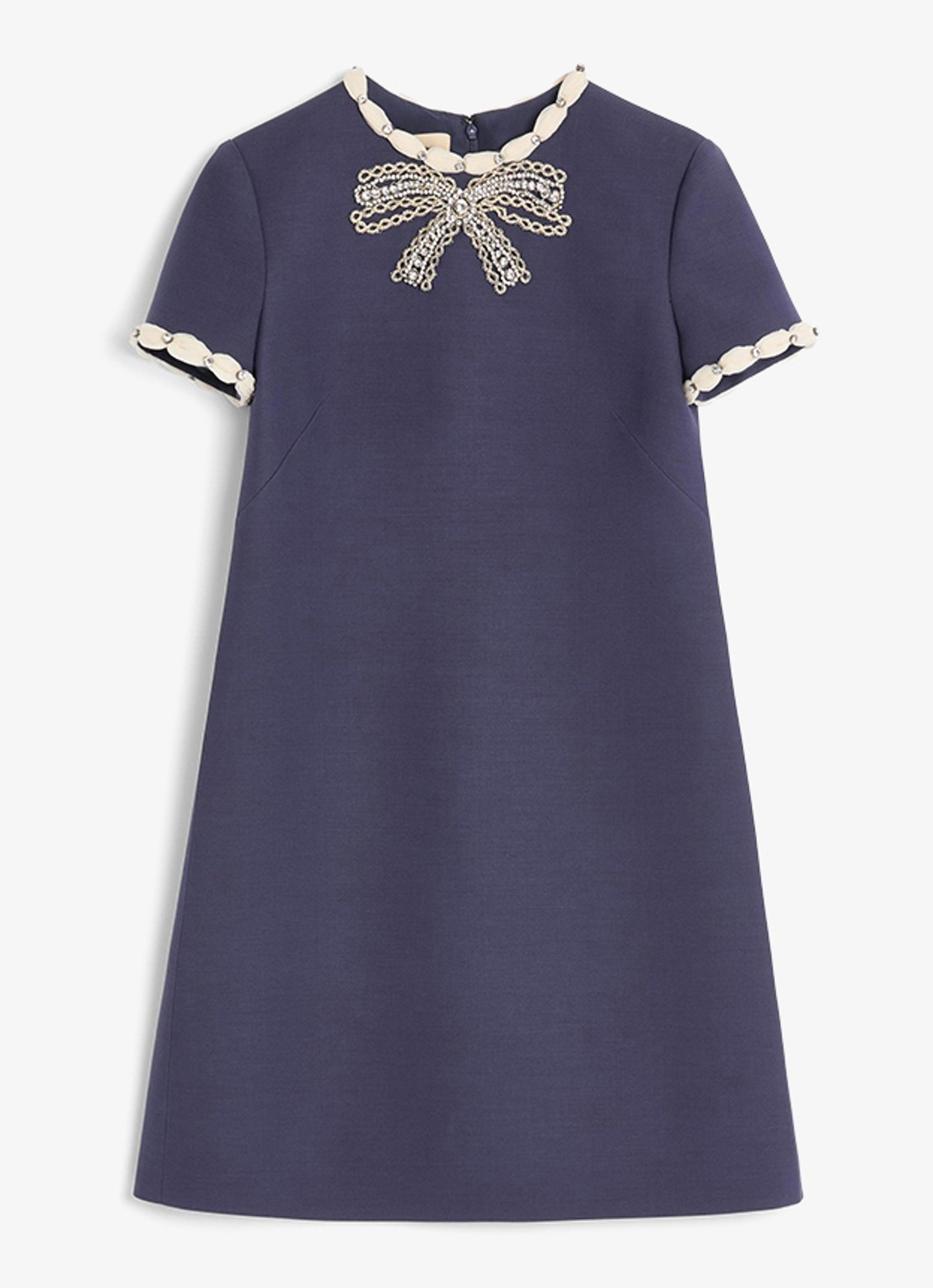 Valentino Garavani Mini jurk in zijdeblend met strass - voorkant 2 blauw