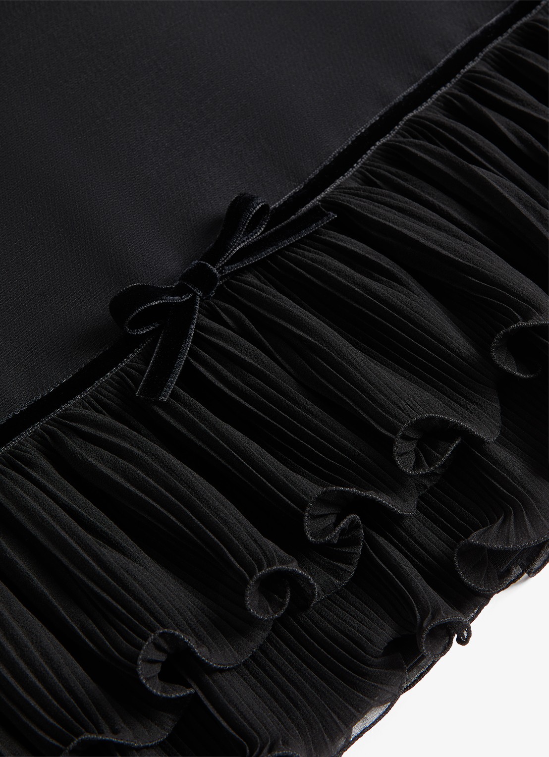 Valentino Garavani Mini jurk in zijdeblend met volant - detail zwart