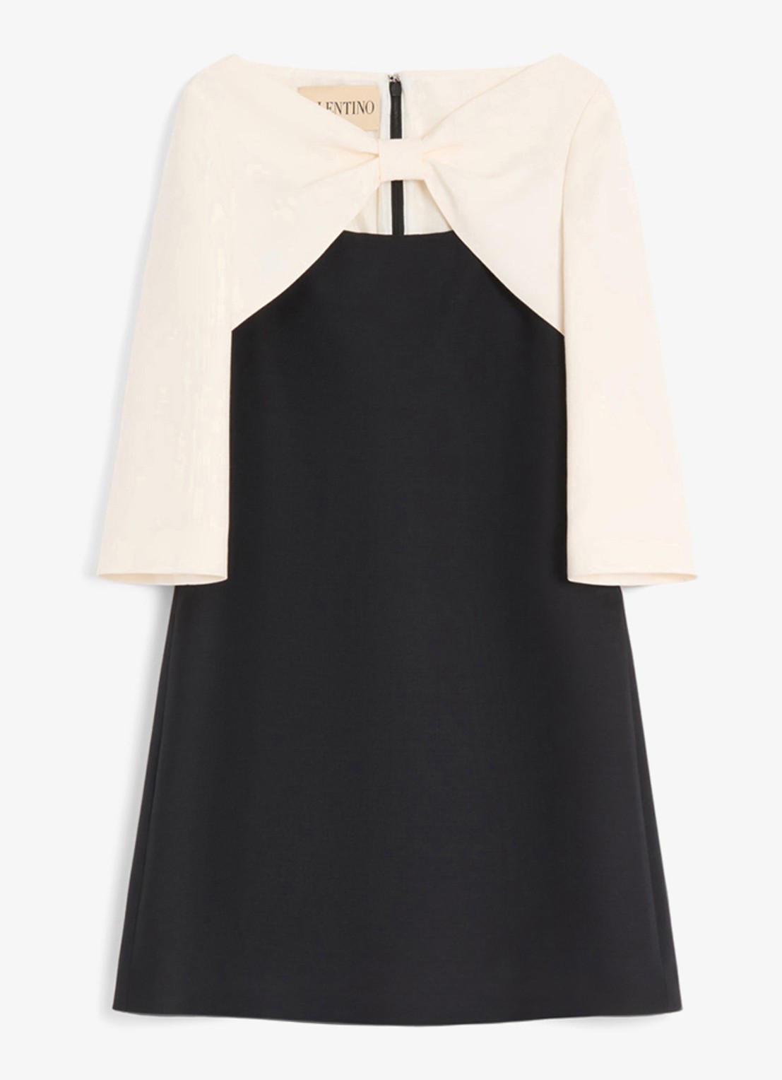 Valentino Garavani Mini jurk in zijdeblend - voorkant 2 zwart