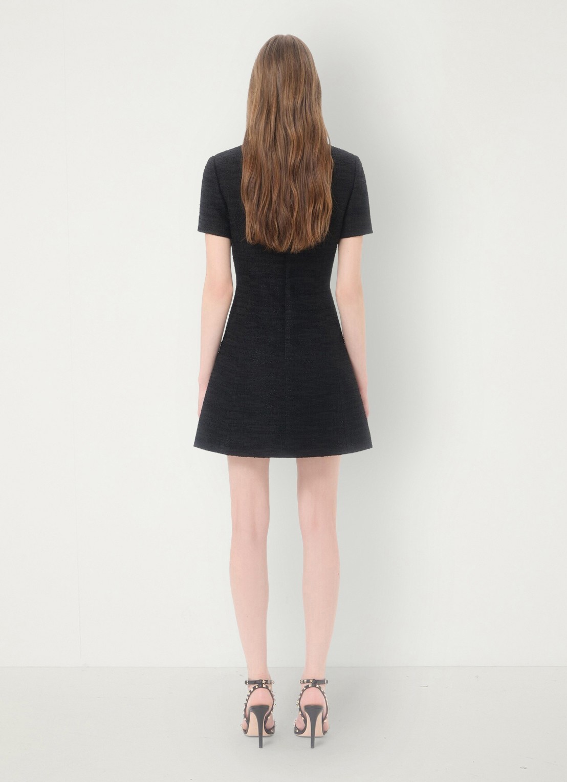 Valentino Garavani Mini jurk met tweed-look - achterkant zwart