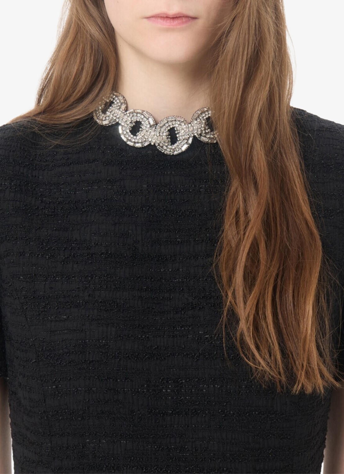 Valentino Garavani Mini jurk met tweed-look - detail 4 zwart
