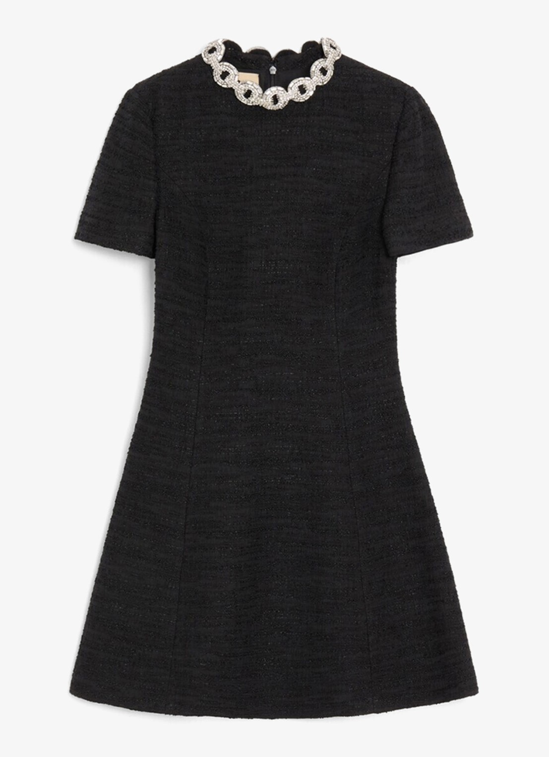 Valentino Garavani Mini jurk met tweed-look - voorkant 6 zwart