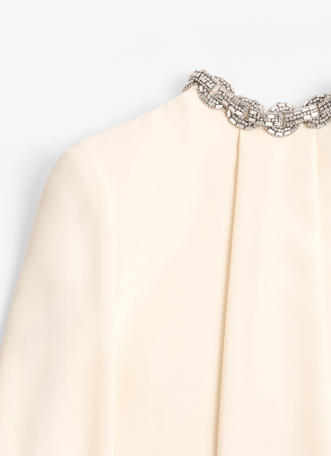 Valentino Garavani Mini tuniekjurk van zijde met strass - detail 5 creme