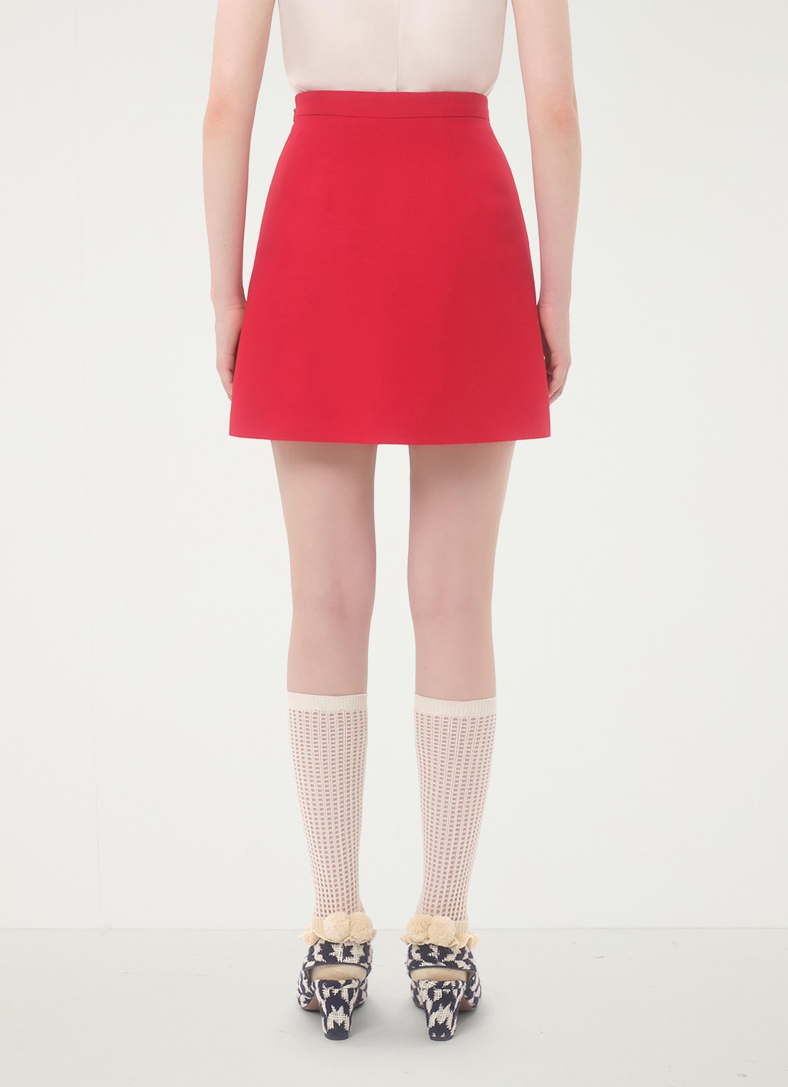 Valentino Garavani Minirok in zijdeblend - achterkant 5 rood