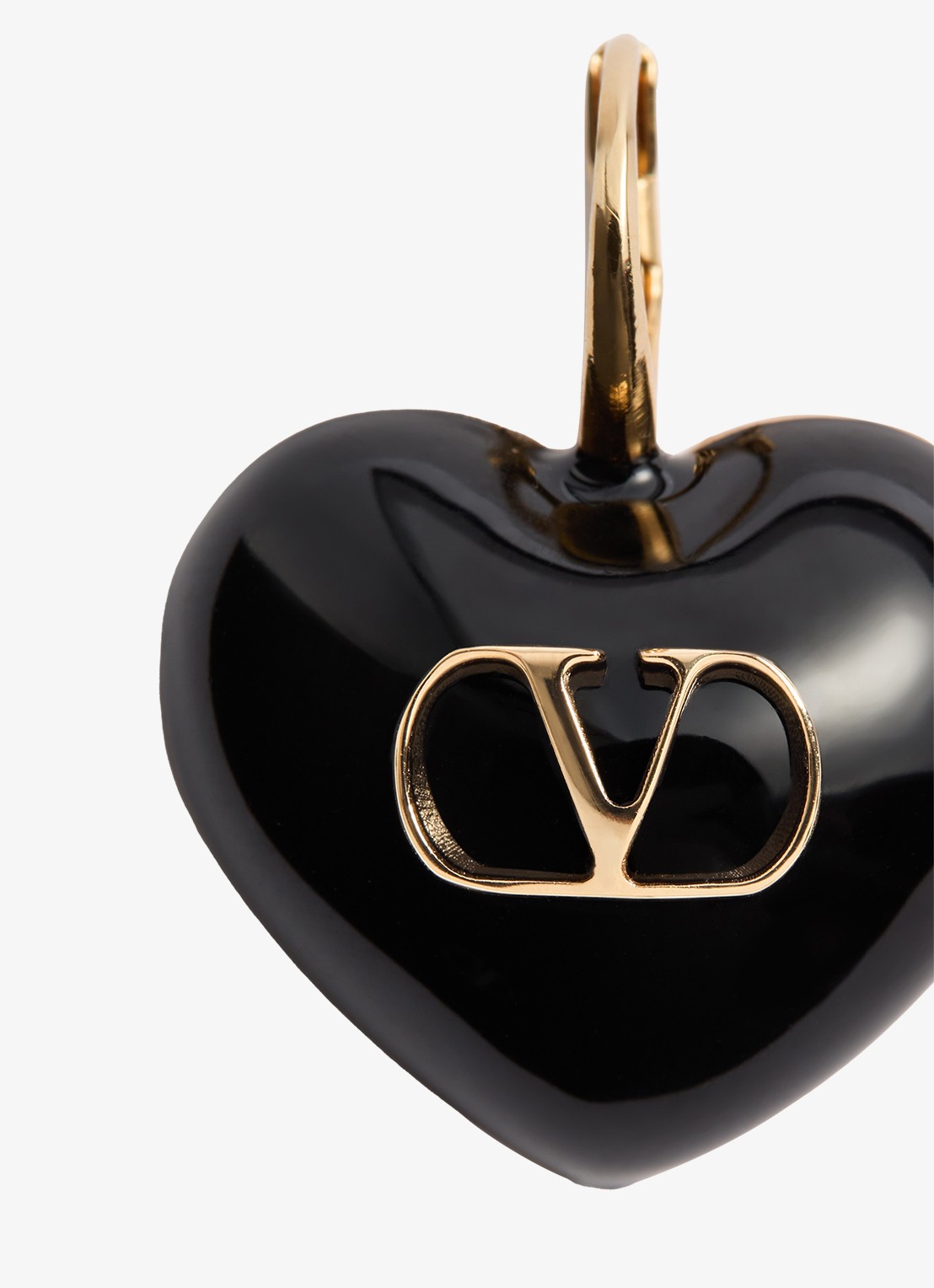 Valentino Garavani Oorhangers met logo - detail zwart