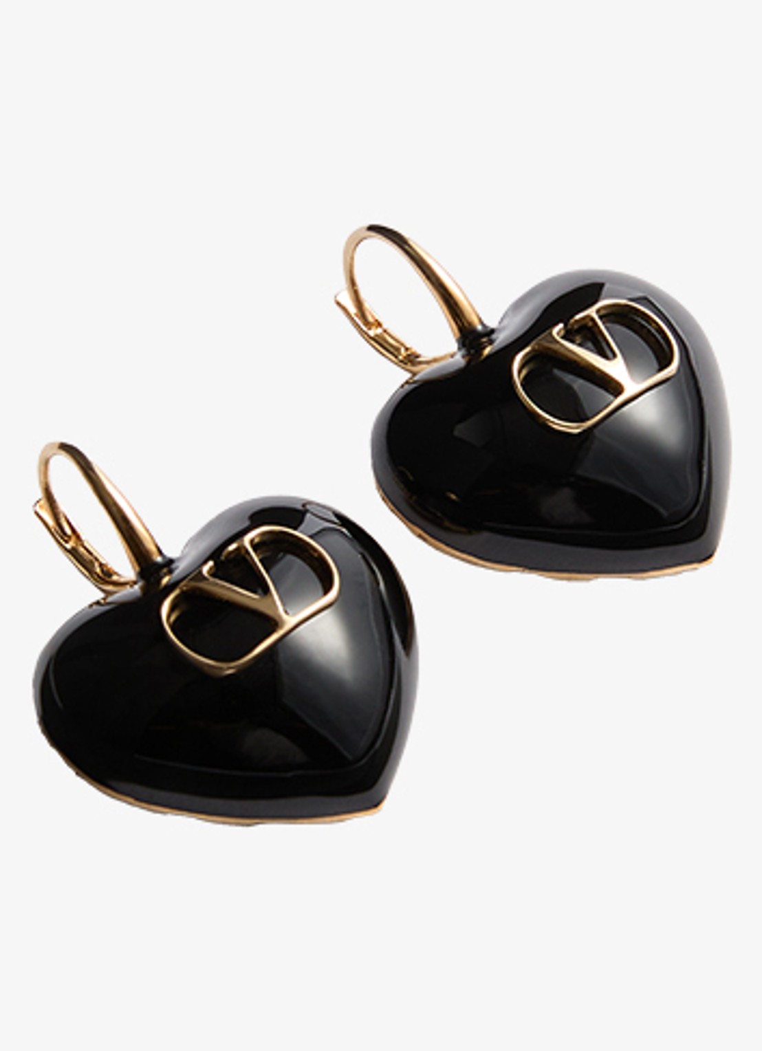Valentino Garavani Oorhangers met logo - voorkant 4 zwart