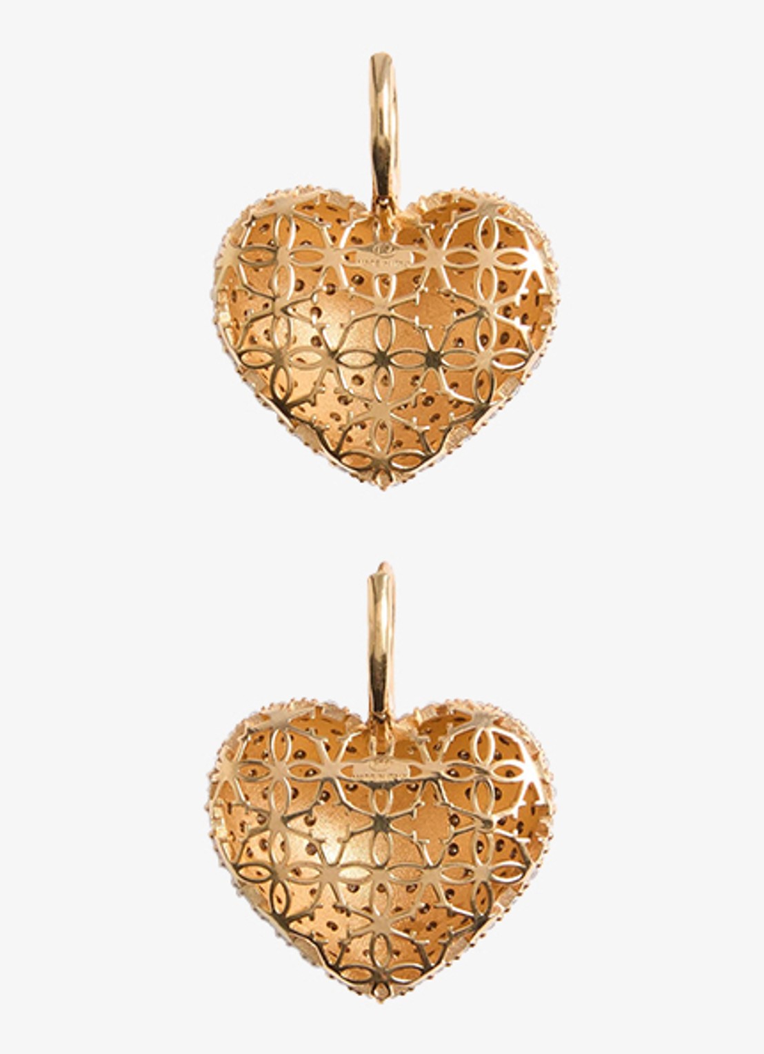 Valentino Garavani Oorhangers met logo - achterkant goud