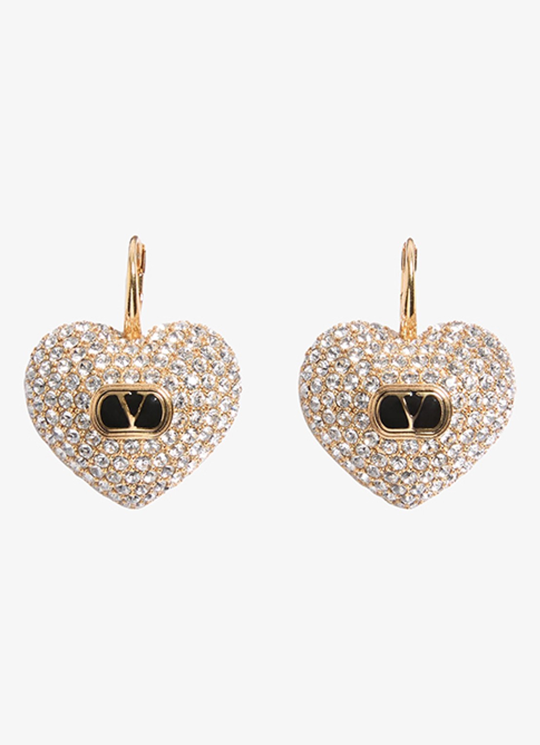 Valentino Garavani Oorhangers met logo - voorkant 4 goud