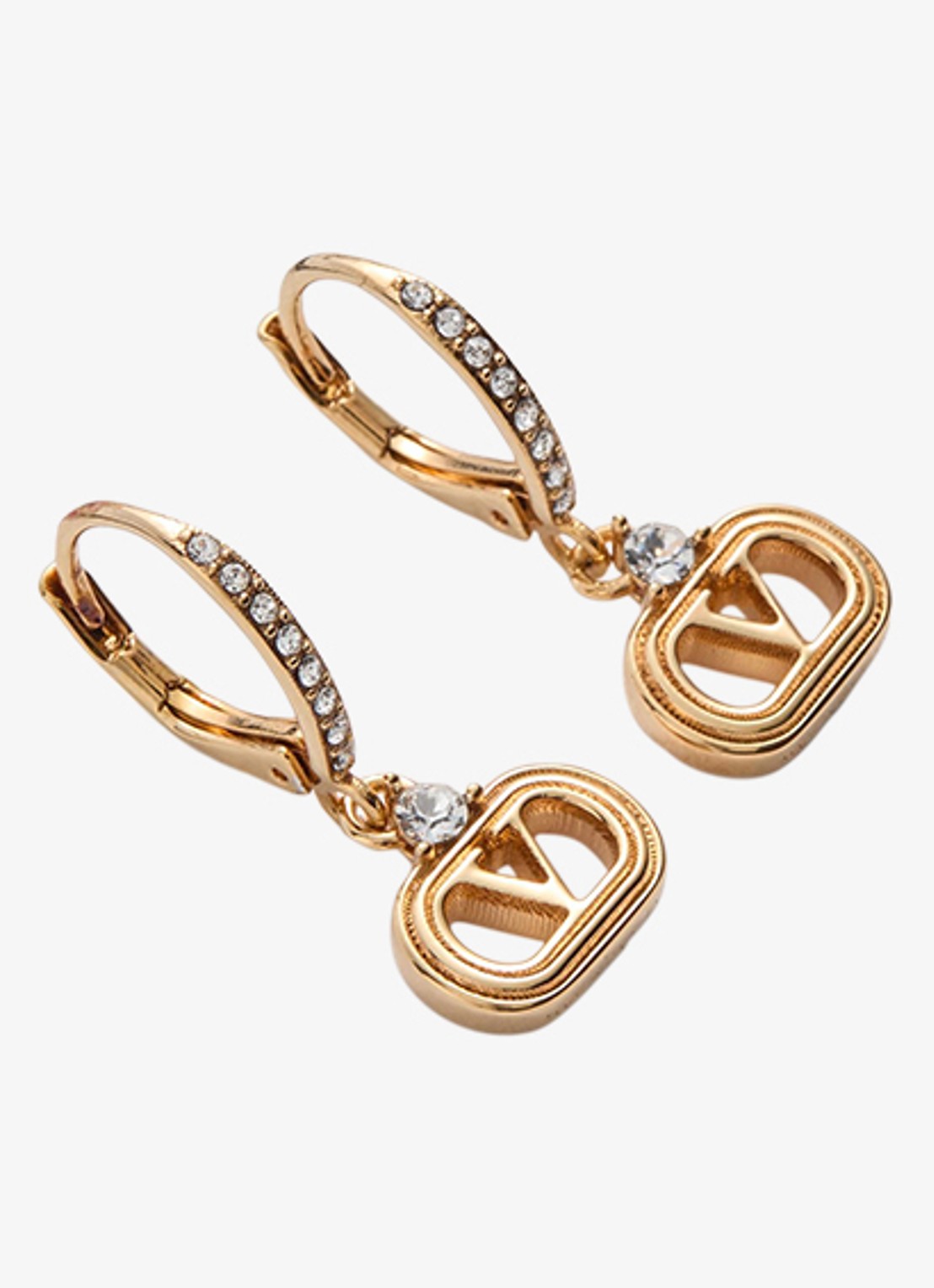 Valentino Garavani Oorhangers met logo - detail 3 goud