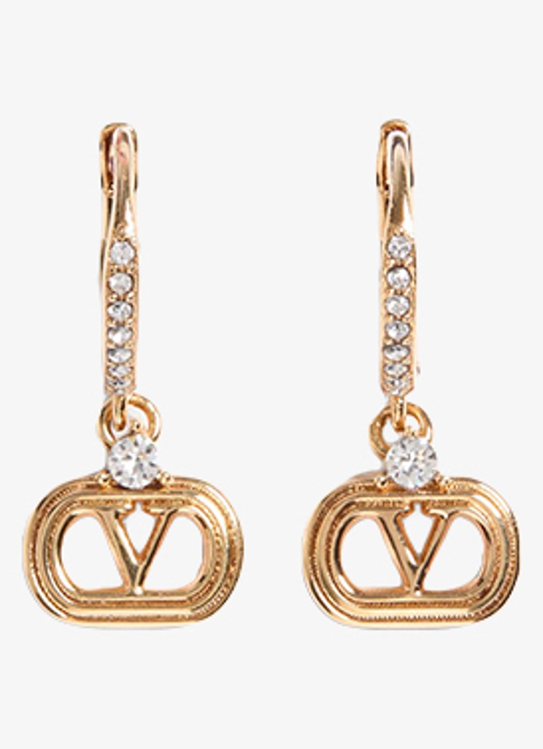 Valentino Garavani Oorhangers met logo - voorkant goud