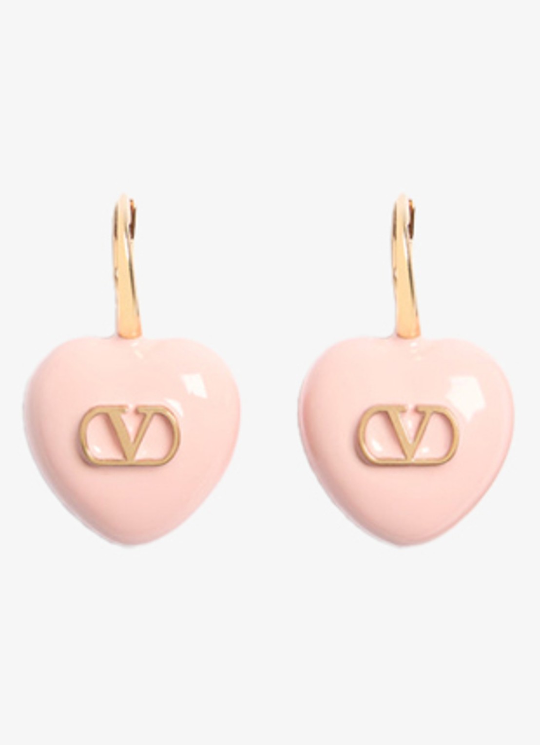 Valentino Garavani Oorhangers met logo - voorkant roze