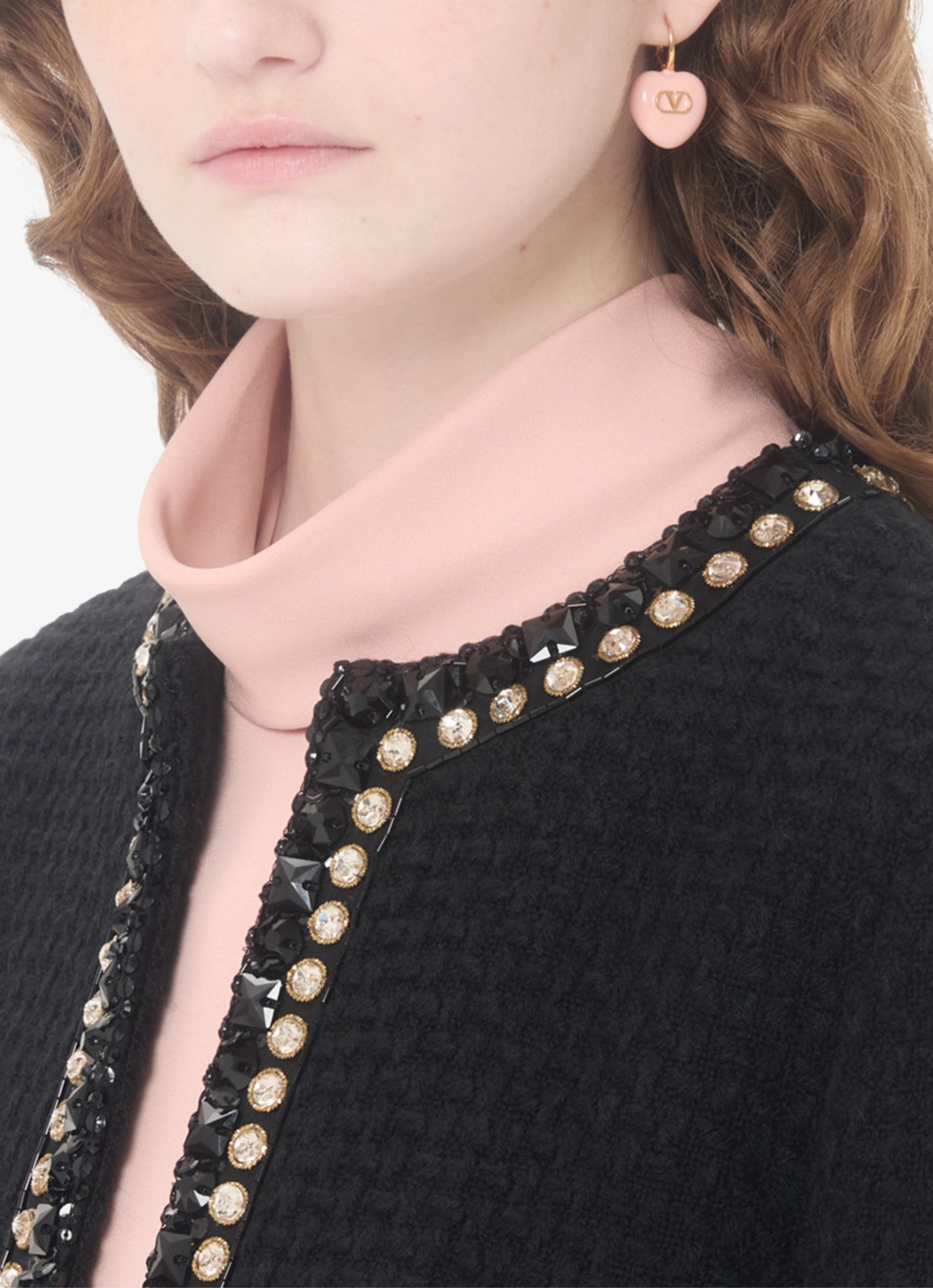 Valentino Garavani Oorhangers met logo - voorkant 2 roze