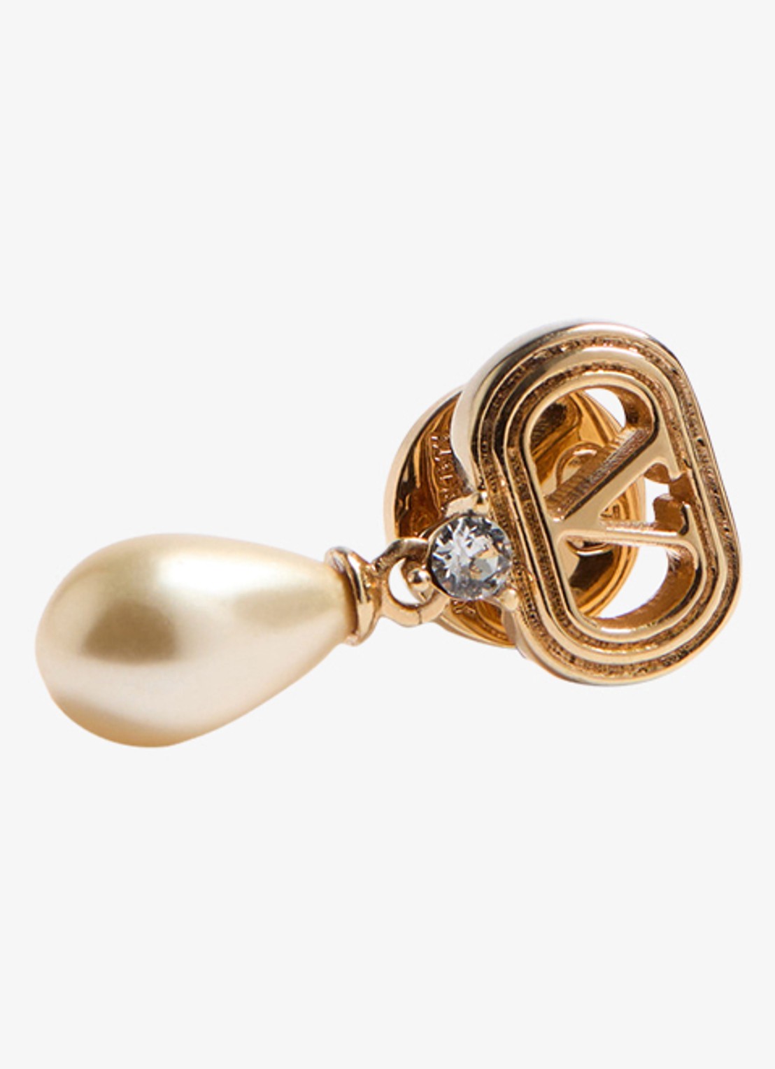 Valentino Garavani Oorstekers met logo - detail goud