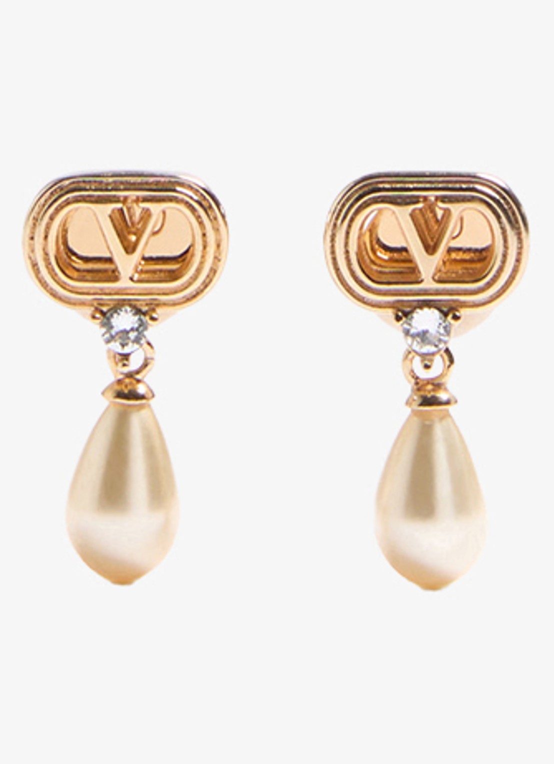 Valentino Garavani Oorstekers met logo - voorkant 2 goud