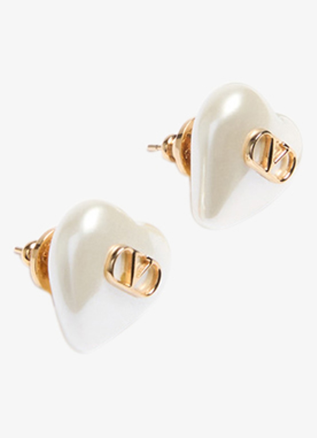Valentino Garavani Oorstekers met logo - detail 3 creme