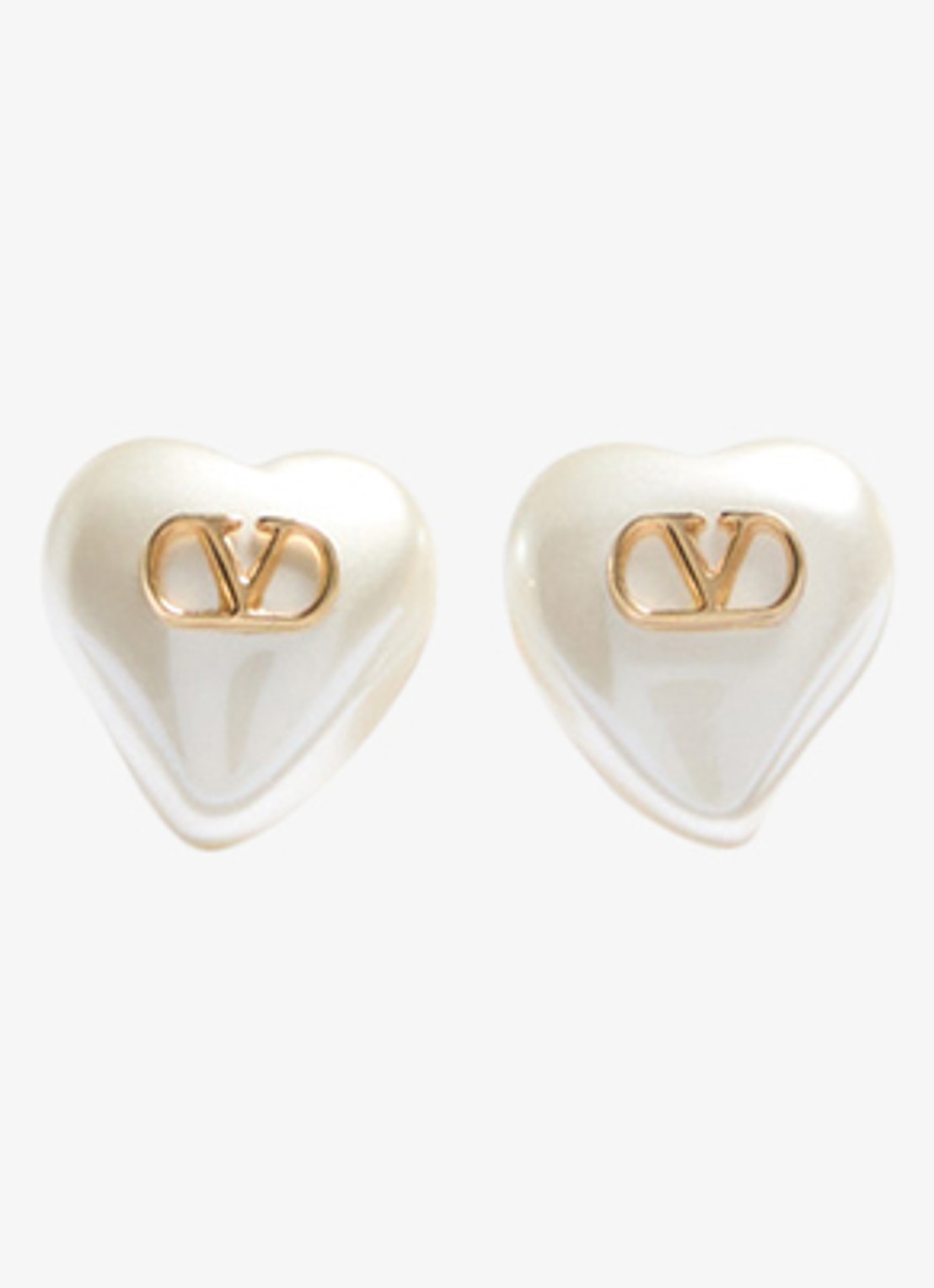 Valentino Garavani Oorstekers met logo - voorkant creme