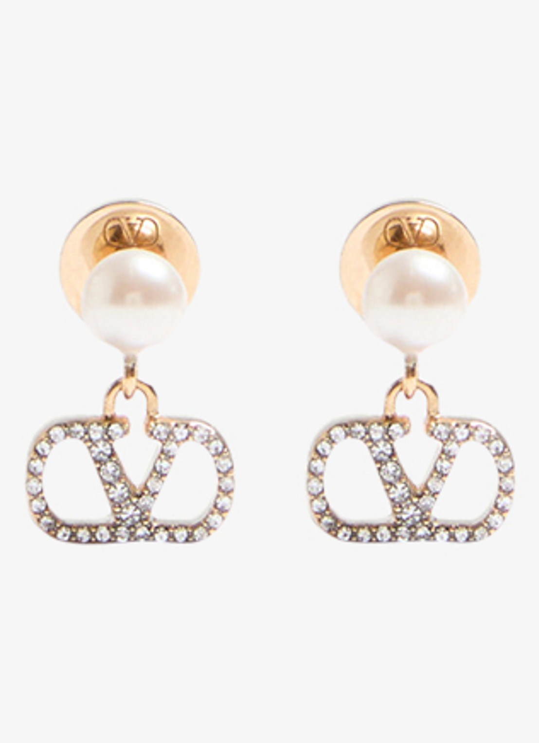 Valentino Garavani Oorstekers met logo - voorkant 2 goud