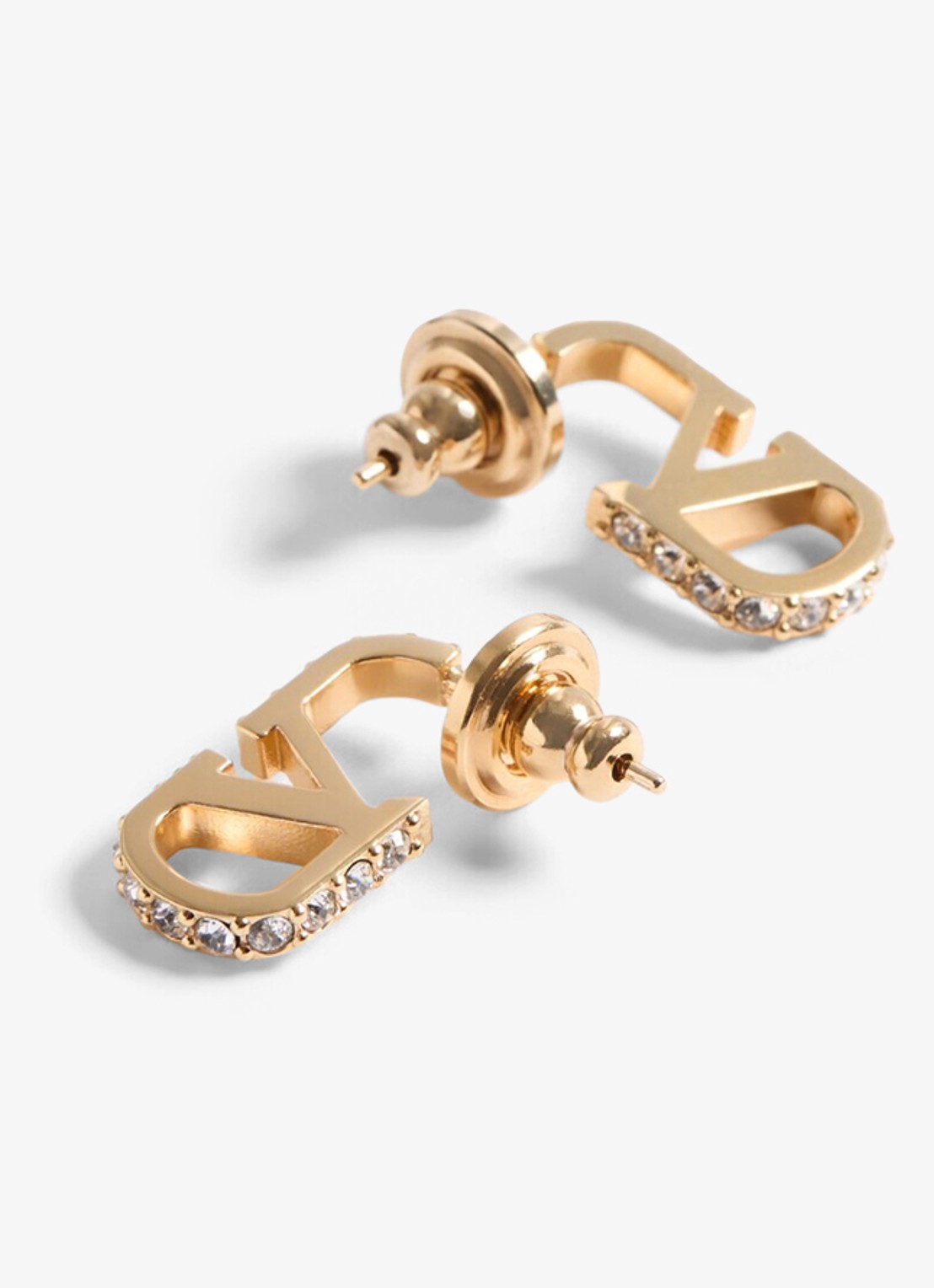 Valentino Garavani Oorstekers met logo - voorkant 2 goud