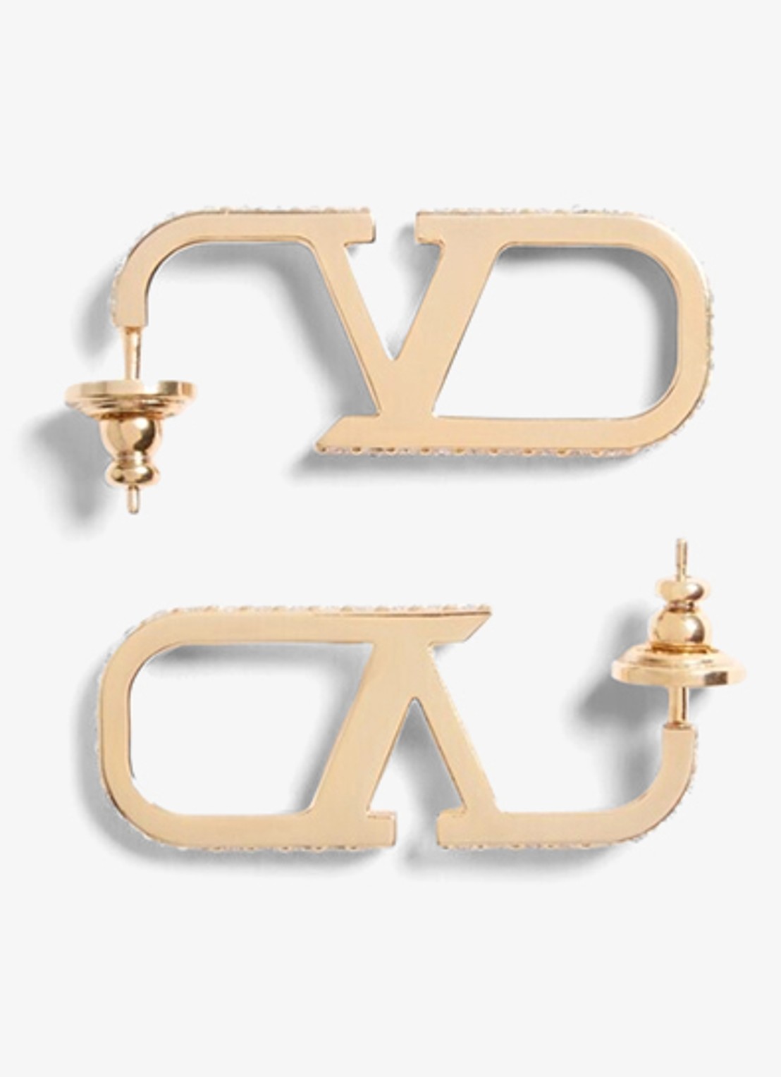 Valentino Garavani Oorstekers met logo - voorkant 2 goud