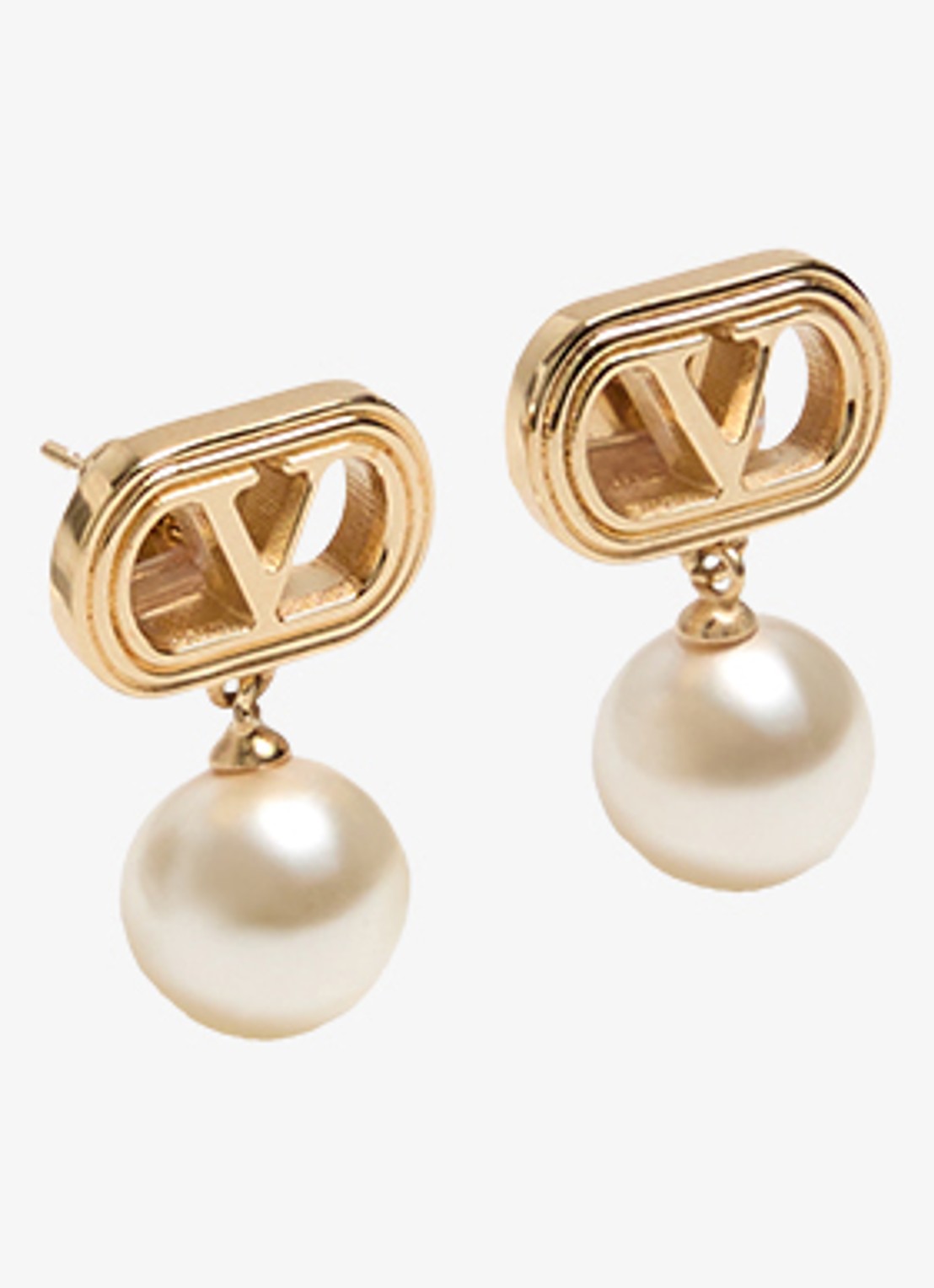 Valentino Garavani Ovalette oorstekers met hanger - detail 2 goud