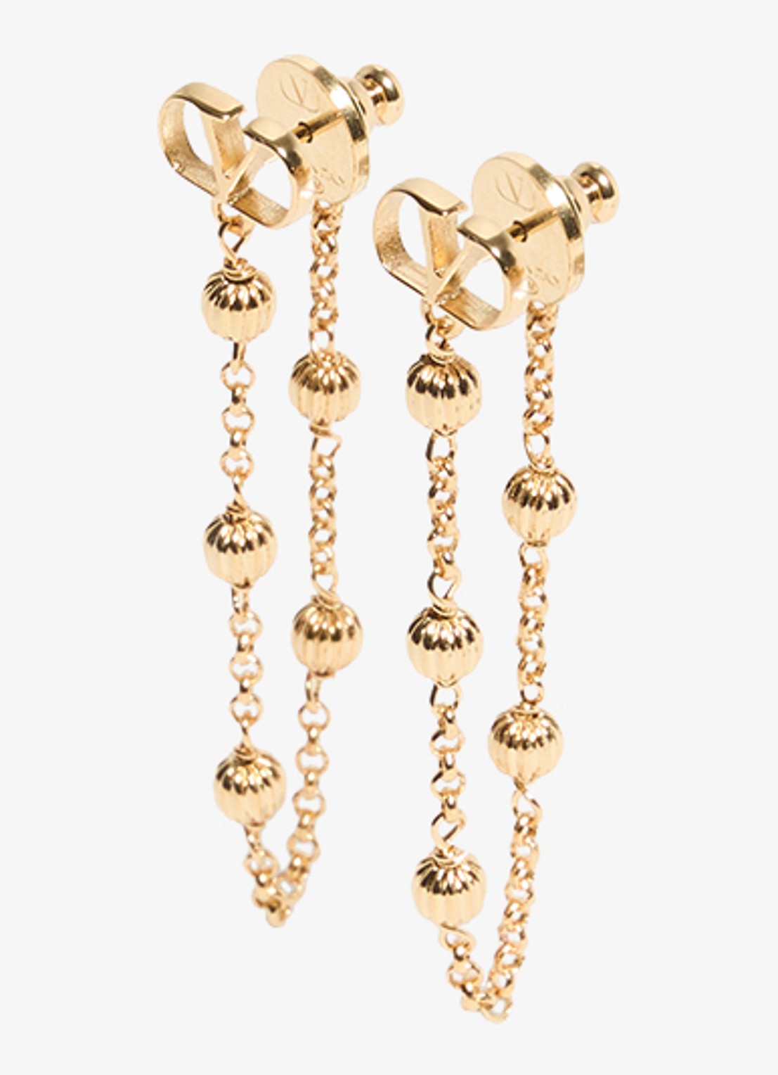 Valentino Garavani Ovalette oorstekers met logo - detail goud