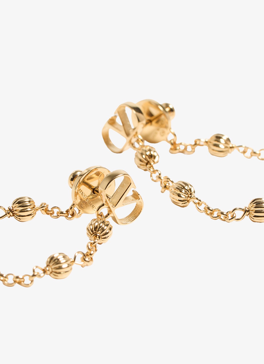 Valentino Garavani Ovalette oorstekers met logo - detail 2 goud