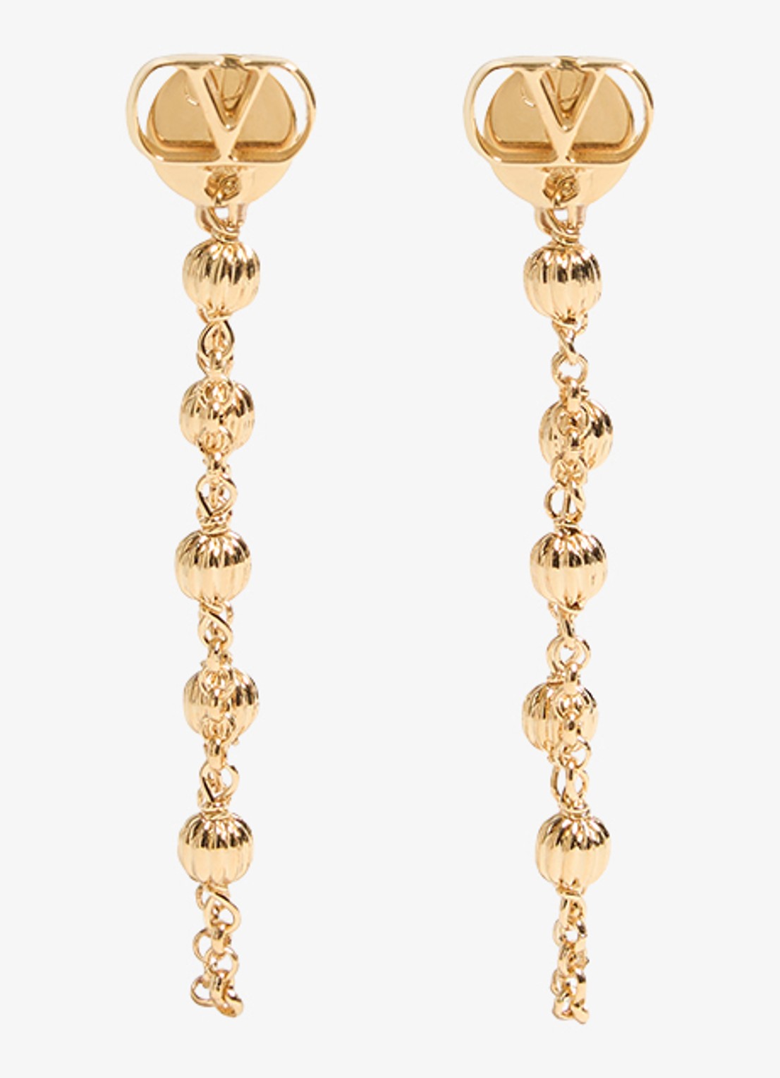 Valentino Garavani Ovalette oorstekers met logo - voorkant 4 goud
