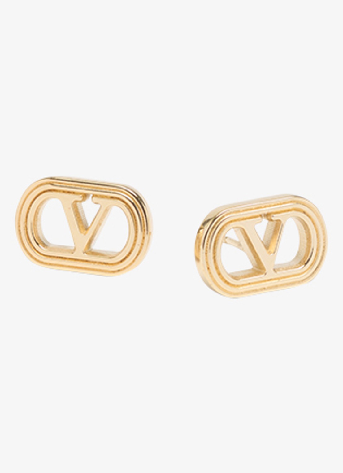 Valentino Garavani Ovalette oorstekers met logo - detail 2 goud