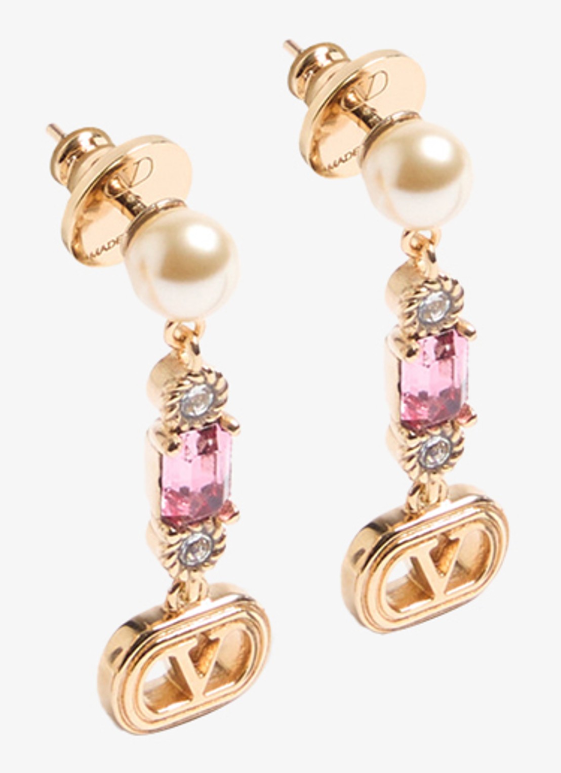 Valentino Garavani Ovalette oorstekers met logo - detail 2 goud