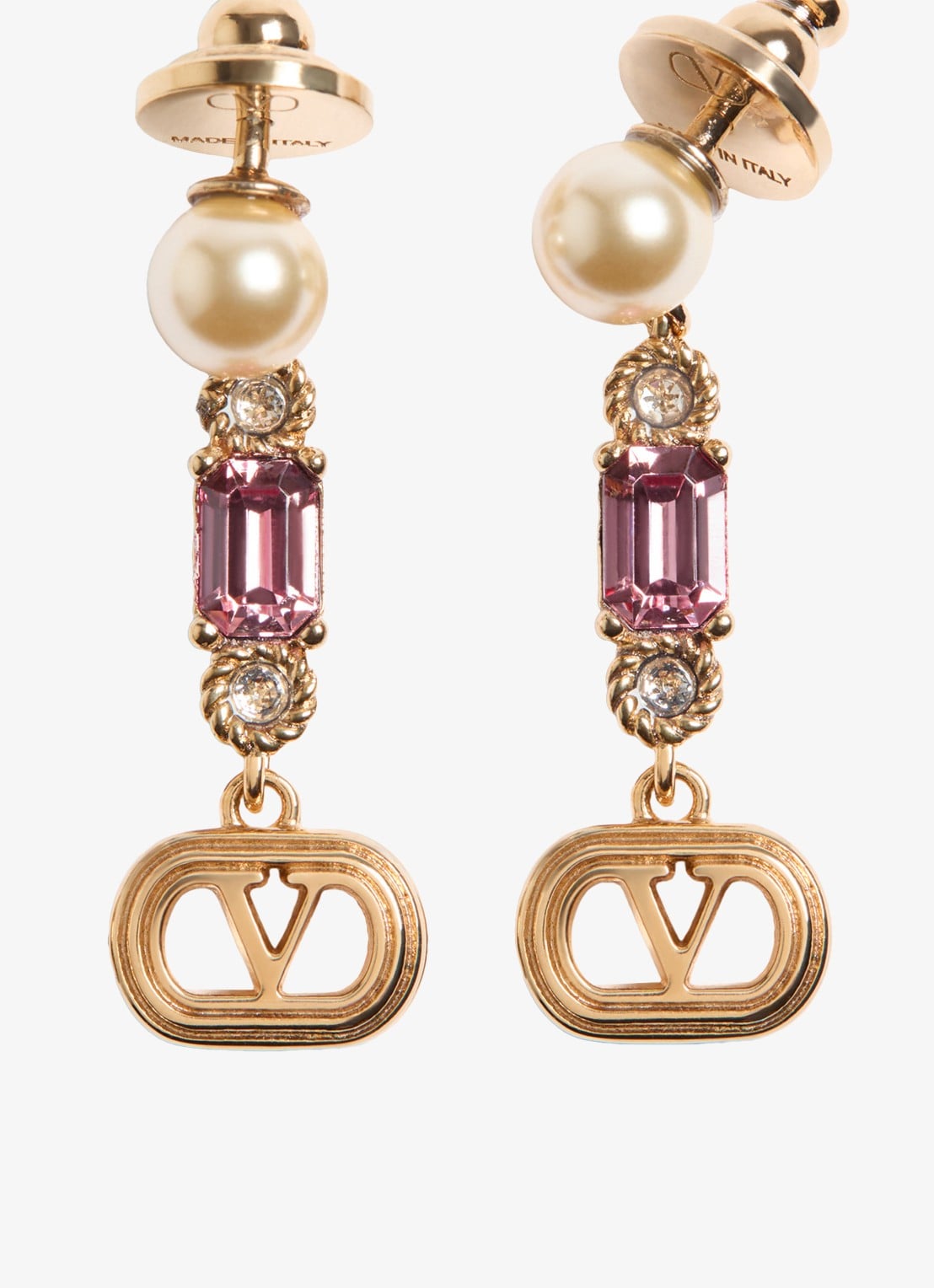Valentino Garavani Ovalette oorstekers met logo - detail 3 goud