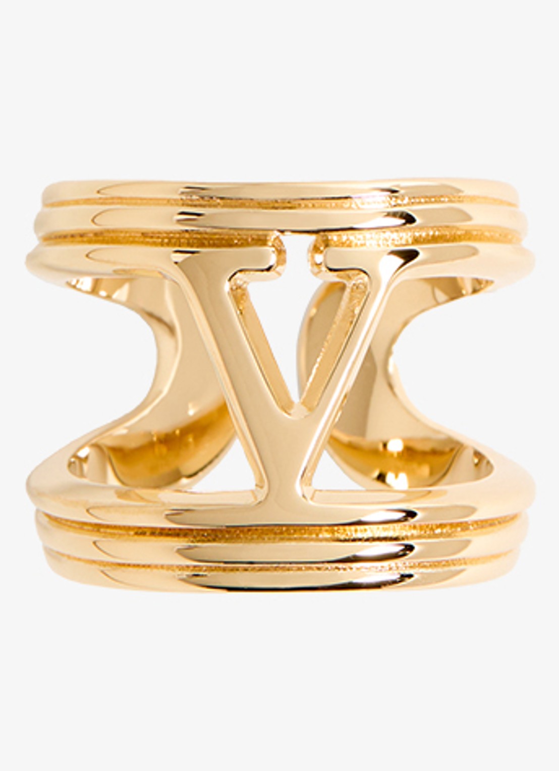 Valentino Garavani Ovalette ring met logo - detail 3 goud