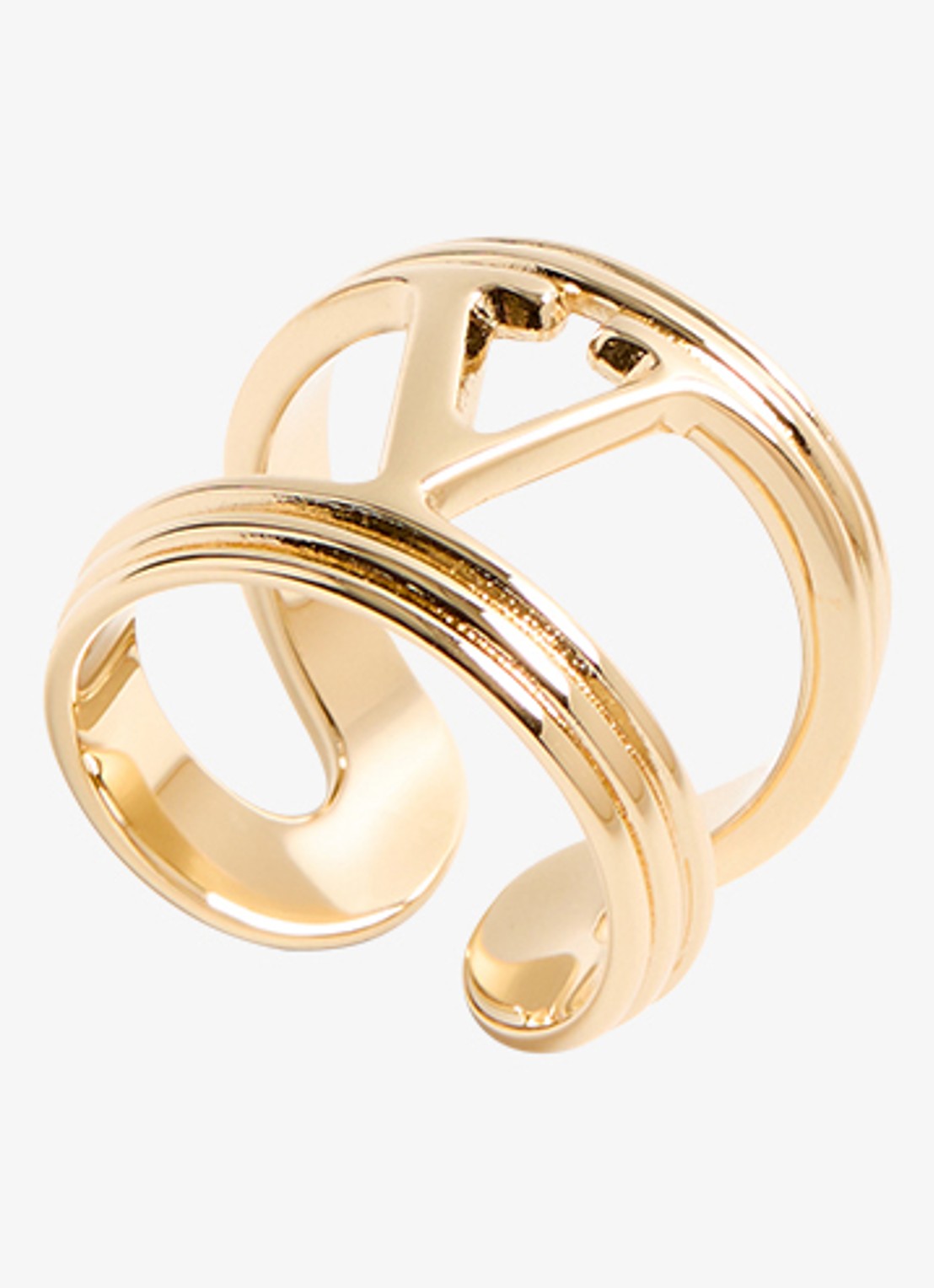 Valentino Garavani Ovalette ring met logo - detail 5 goud