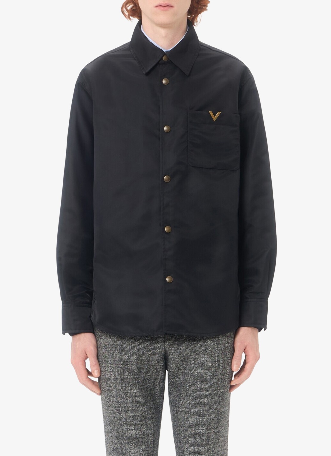 Valentino Garavani Oversized fit overshirt met borstzak - detail 4 zwart