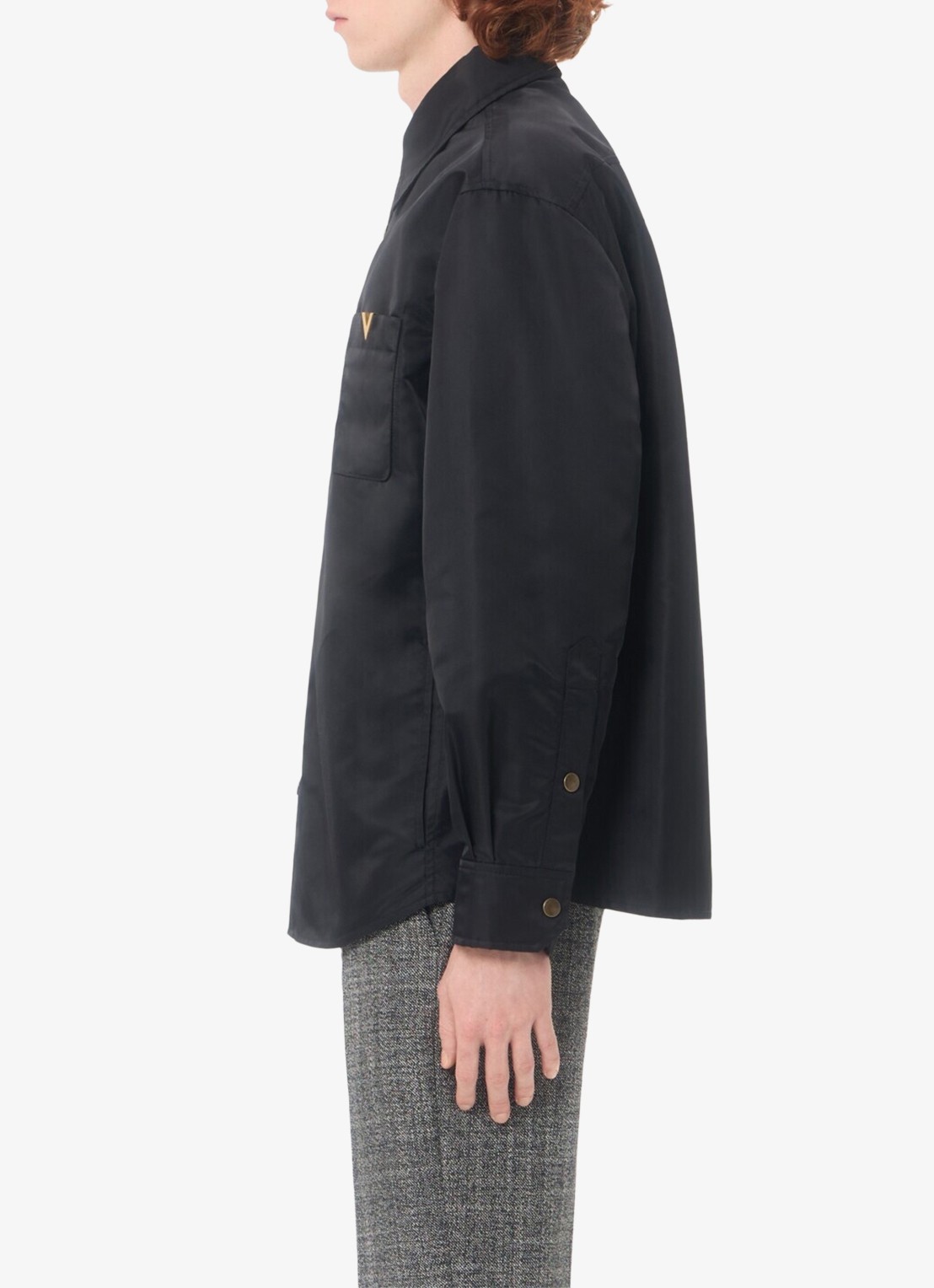 Valentino Garavani Oversized fit overshirt met borstzak - detail 5 zwart