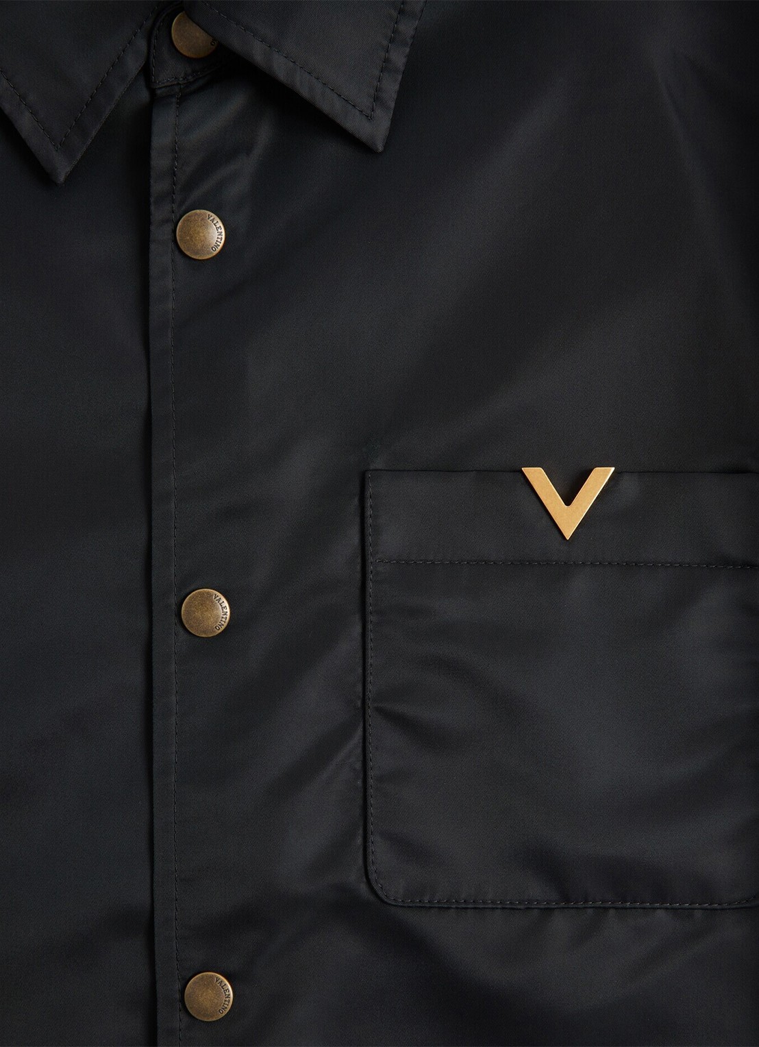 Valentino Garavani Oversized fit overshirt met borstzak - detail 7 zwart