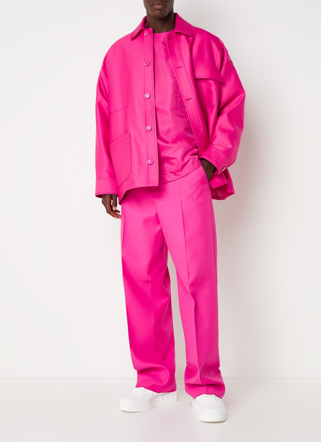 Valentino Garavani Oversized jack met steekzakken - voorkant 2 roze