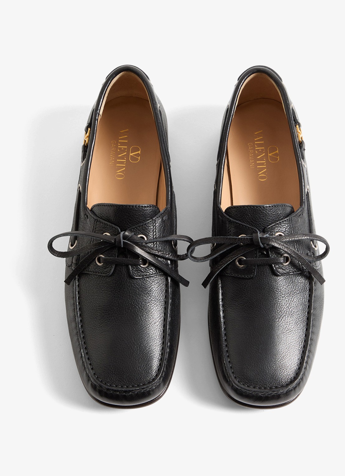 Valentino Garavani Palm Avenue bootschoen van leer - detail zwart