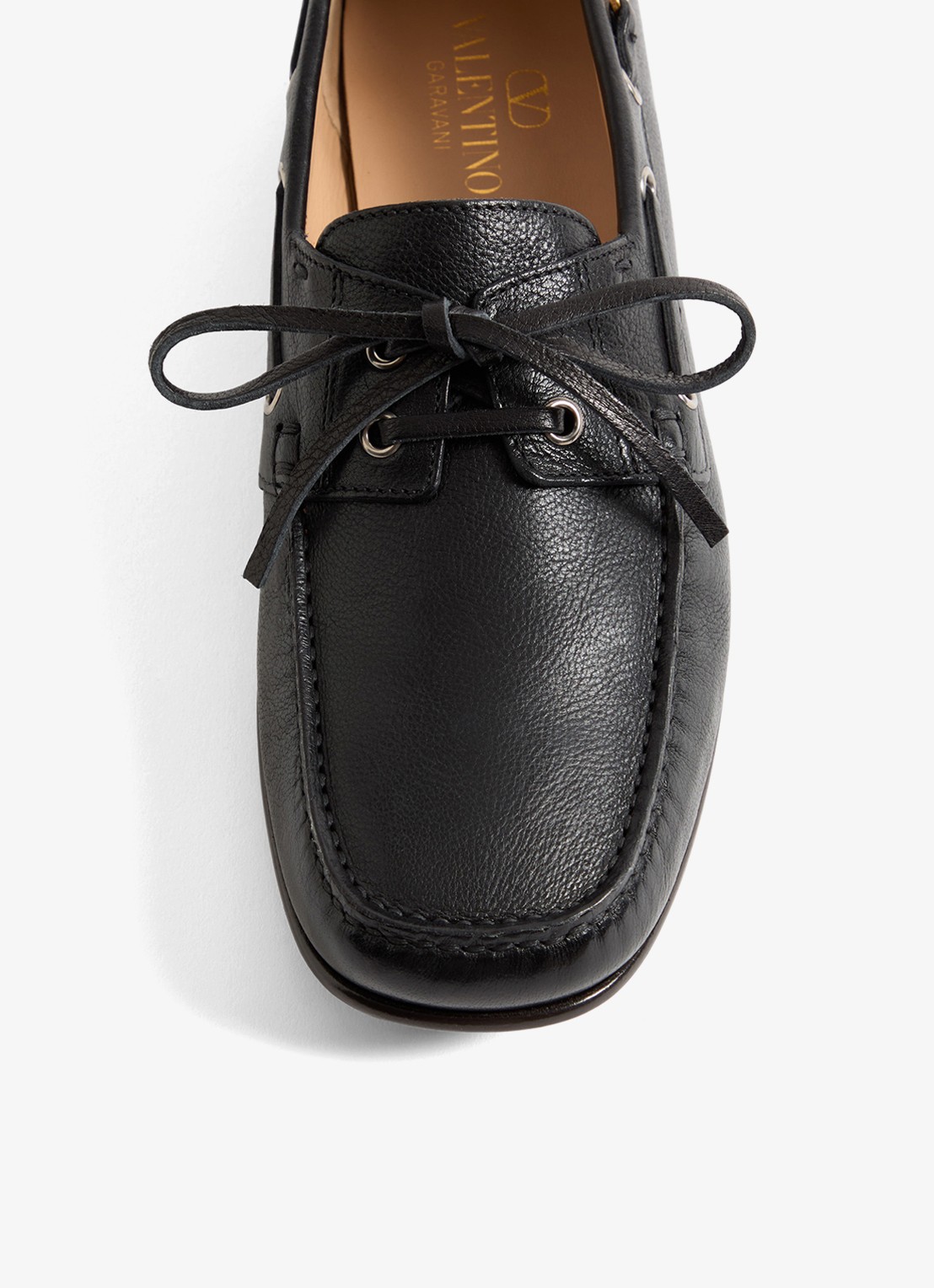 Valentino Garavani Palm Avenue bootschoen van leer - detail 2 zwart
