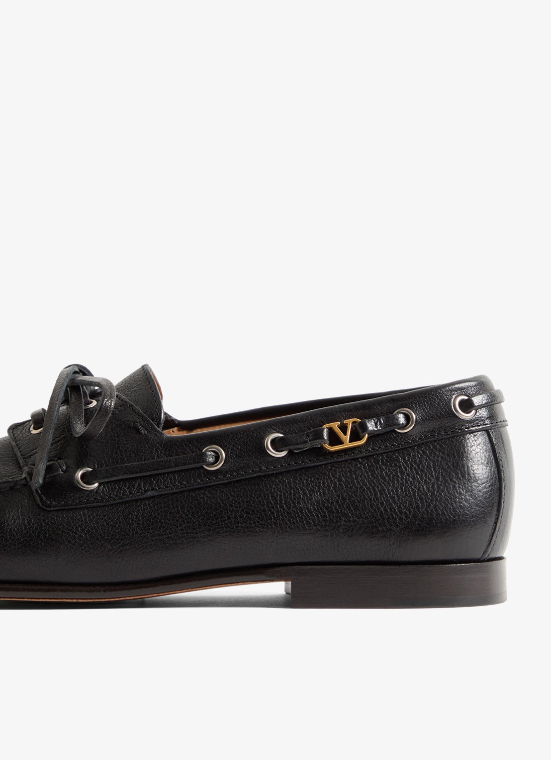 Valentino Garavani Palm Avenue bootschoen van leer - detail 3 zwart