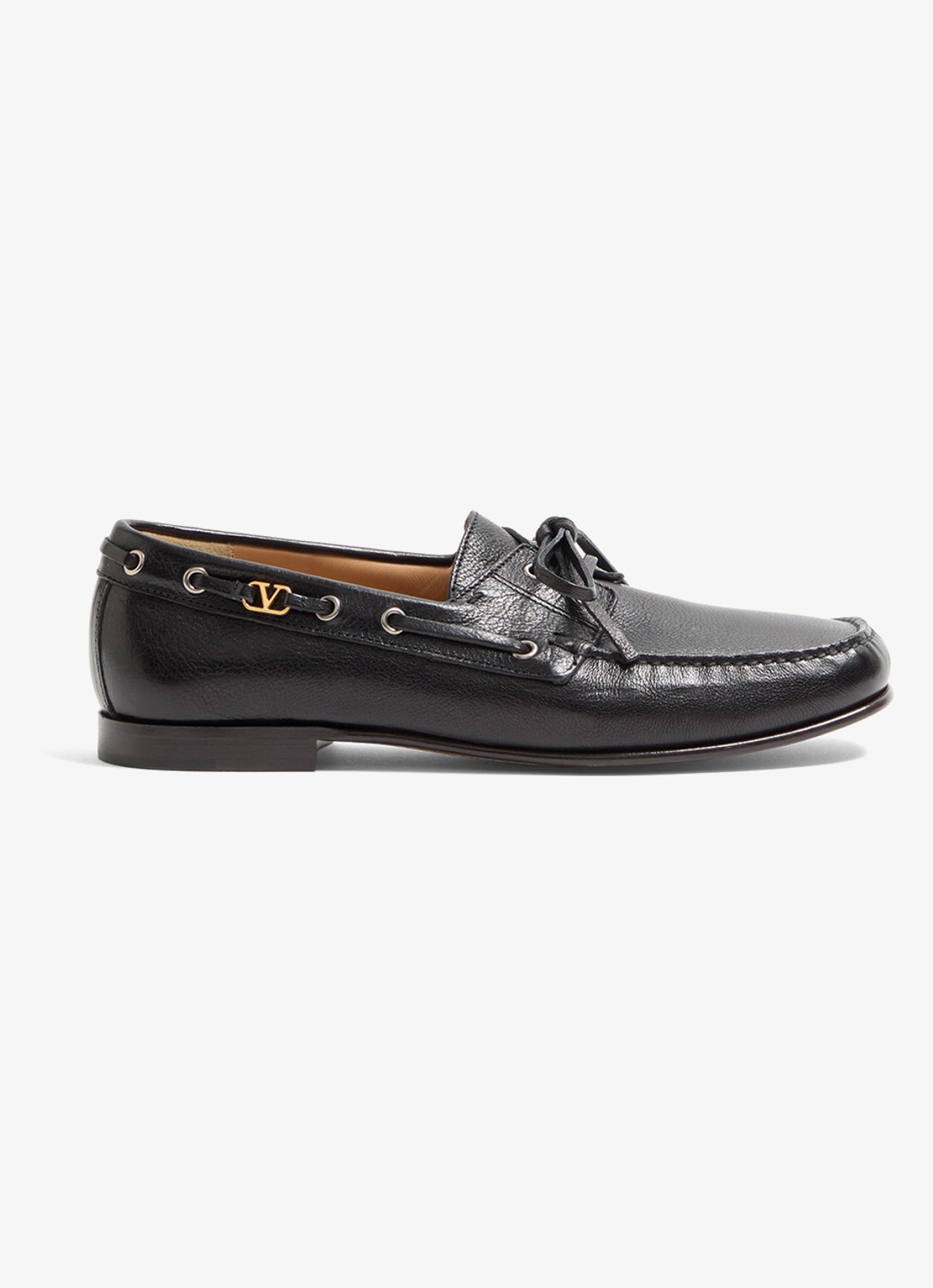 Valentino Garavani Palm Avenue bootschoen van leer - voorkant 4 zwart