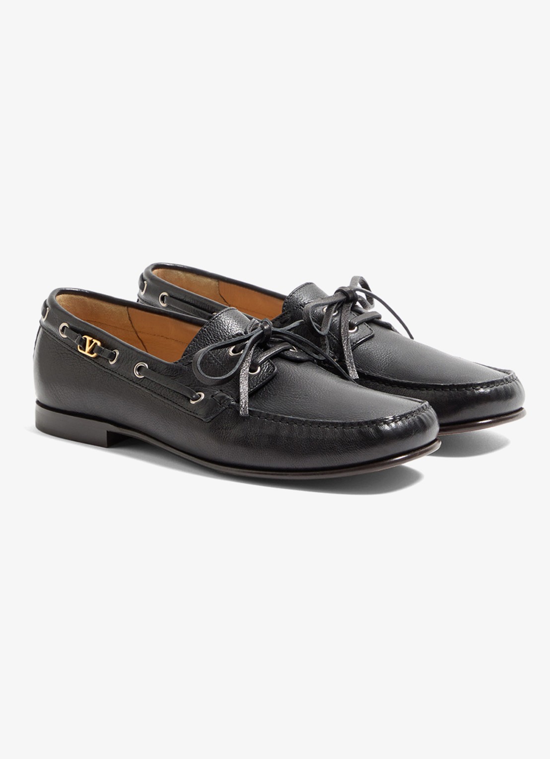 Valentino Garavani Palm Avenue bootschoen van leer - voorkant 5 zwart