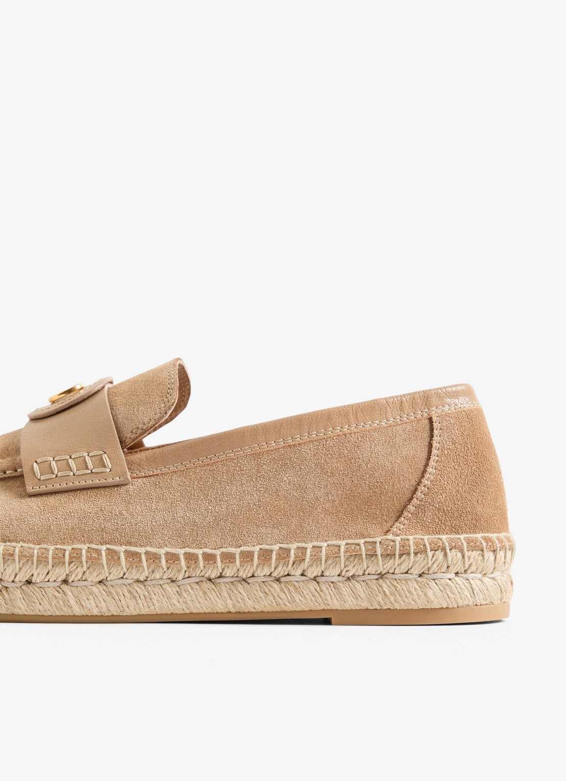 Valentino Garavani Palm Avenue espadrille van kalfssuède - detail 7 beige
