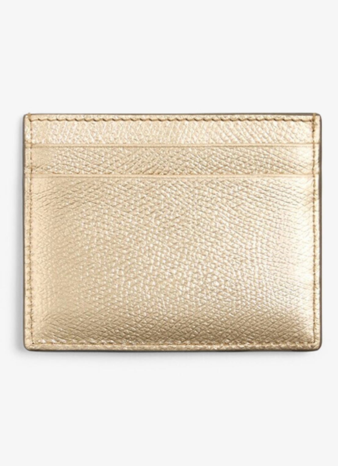 Valentino Garavani Pasjeshouder van kalfsleer met metallic finish - achterkant goud