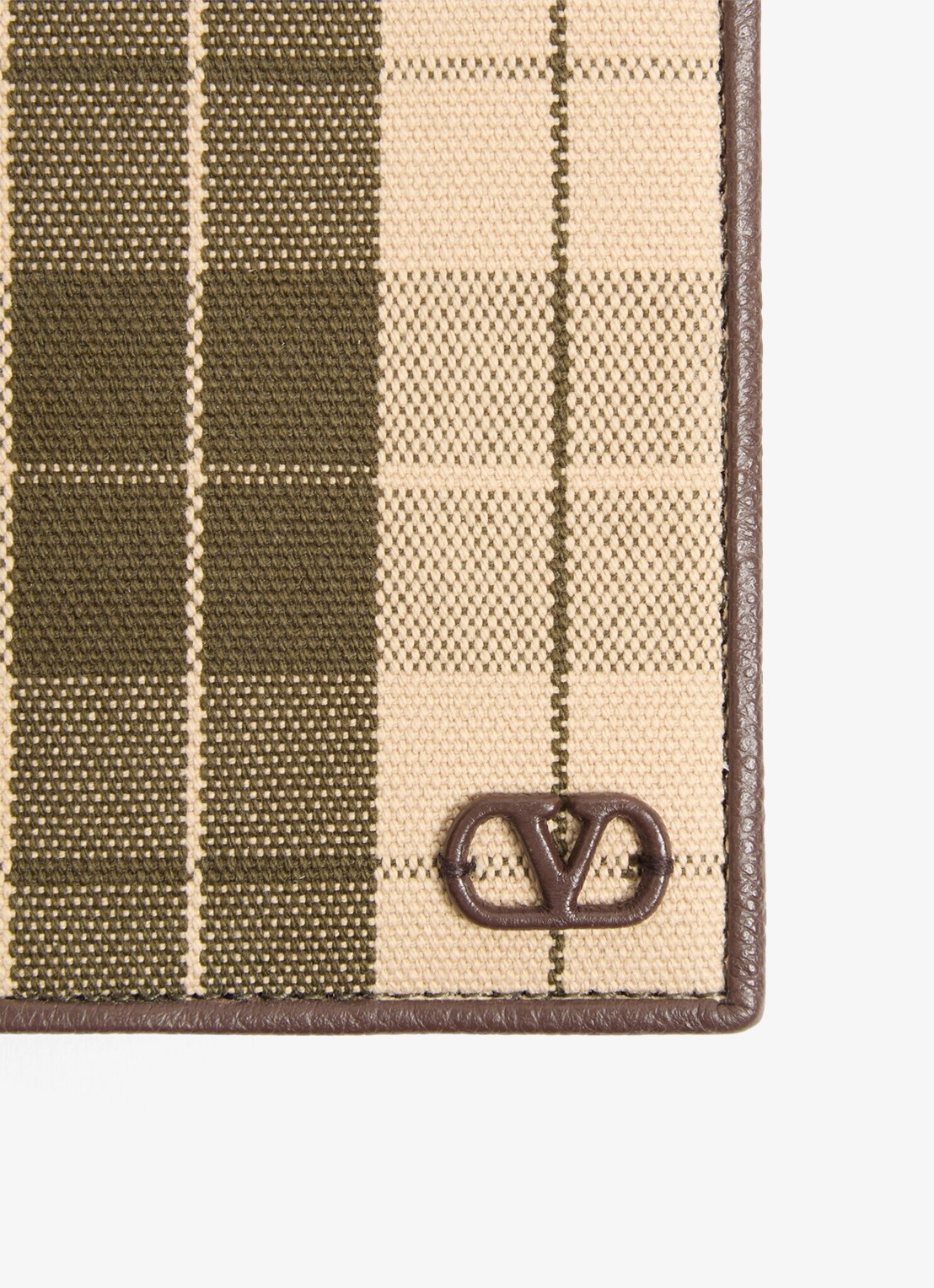 Valentino Garavani Portemonnee van kalfsleer met ruitdessin - detail 4 beige